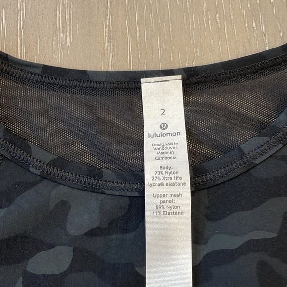 Lululemon Sculpt Tank Sequoia Camo Print Deep Coal Black/Black NWT Size 2 - Picture 8 of 12